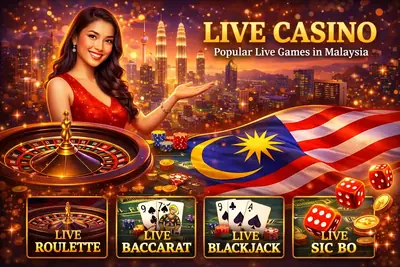 Beautiful live dealer against Kuala Lumpur skyline and Malaysian flag